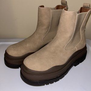 Beige Chunky Boots for Ladies